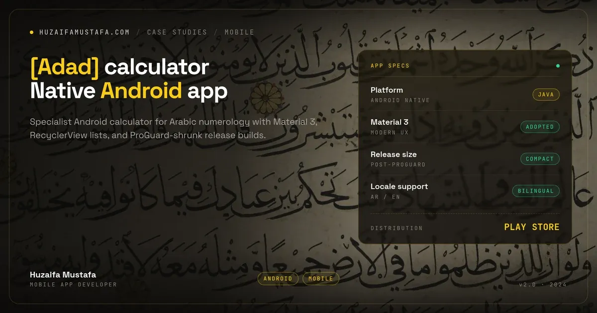 Arabic Abjad calculator case study cover