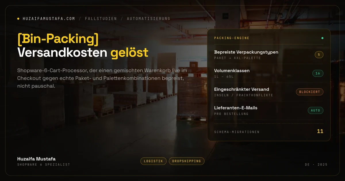 Versand-Bin-Packing-Engine Fallstudie Titelbild